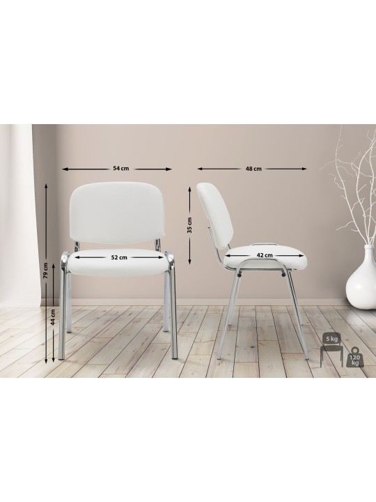 Kreslo pre návštevy Ken C z umelej kože, biela