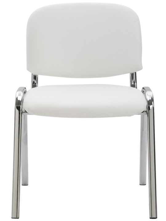 Kreslo pre návštevy Ken C z umelej kože, biela