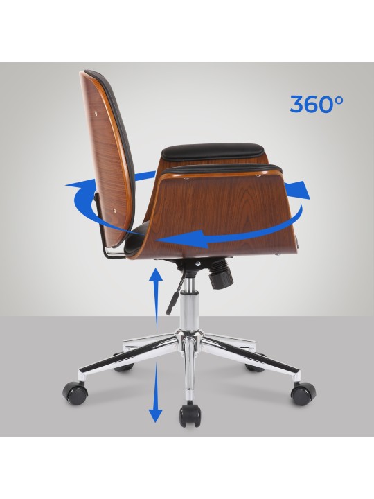 Kancelárske kreslo Kemberg umelá koža, orech/čierna