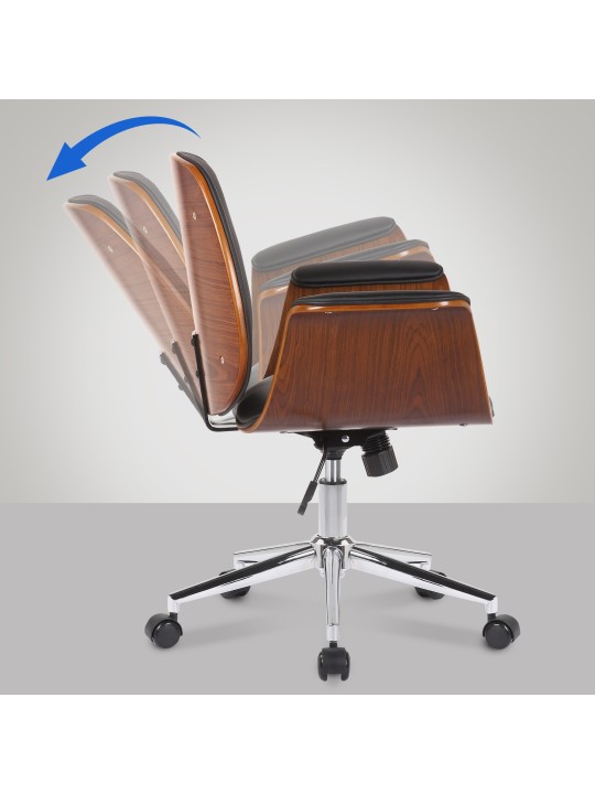 Kancelárske kreslo Kemberg umelá koža, orech/čierna