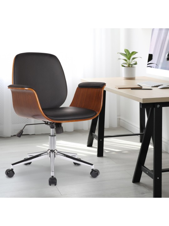 Kancelárske kreslo Kemberg umelá koža, orech/čierna