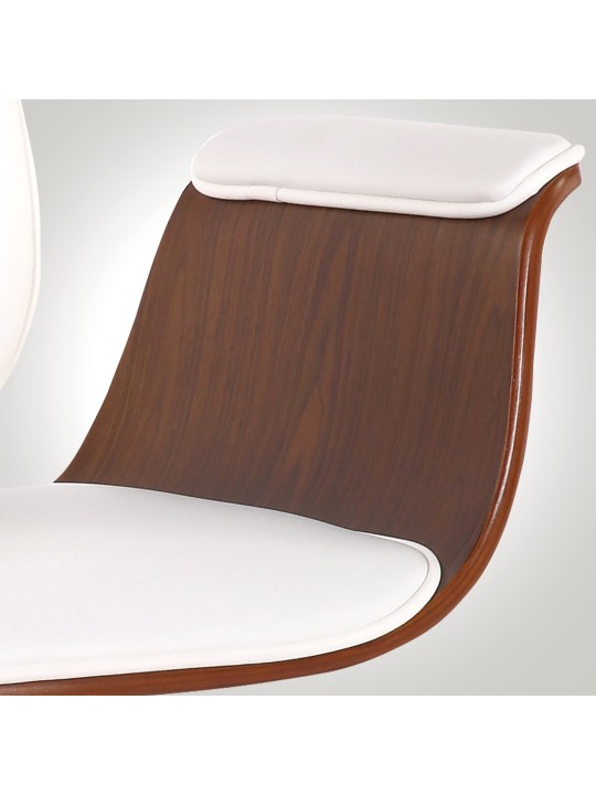 Kancelárske kreslo Kemberg umelá koža, orech/biela