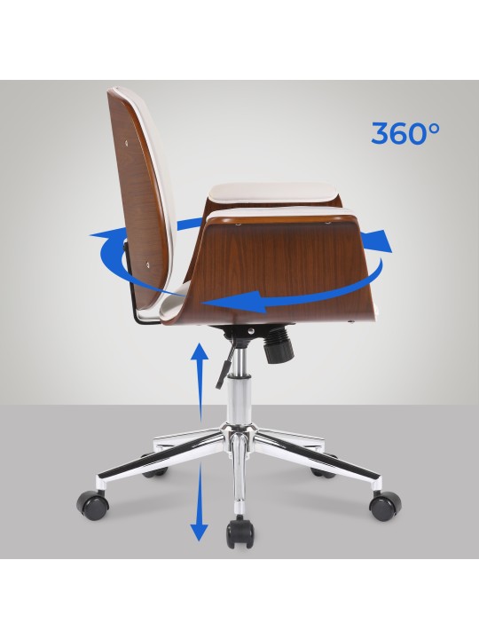 Kancelárske kreslo Kemberg umelá koža, orech/biela