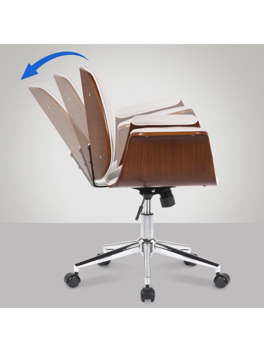Kancelárske kreslo Kemberg umelá koža, orech/biela