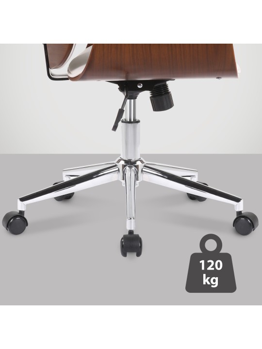 Kancelárske kreslo Kemberg umelá koža, orech/biela