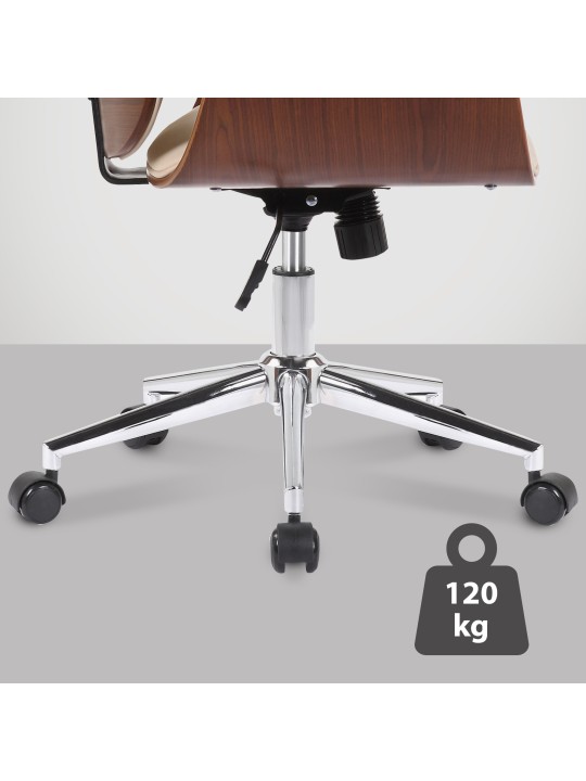 Kancelárske kreslo Kemberg umelá koža, orech/krémová