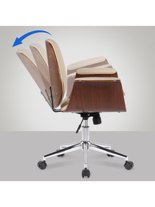 Kancelárske kreslo Kemberg umelá koža, orech/krémová