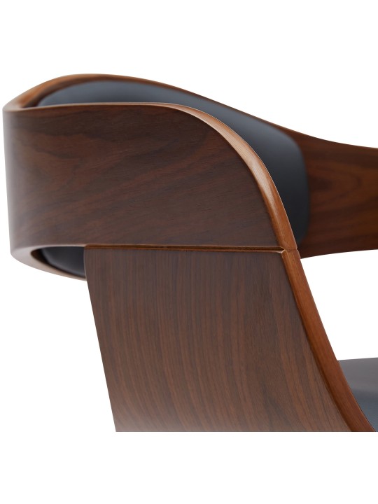 Sada 2 barových stoličiek Kingston B z umelej kože, orech/čierna