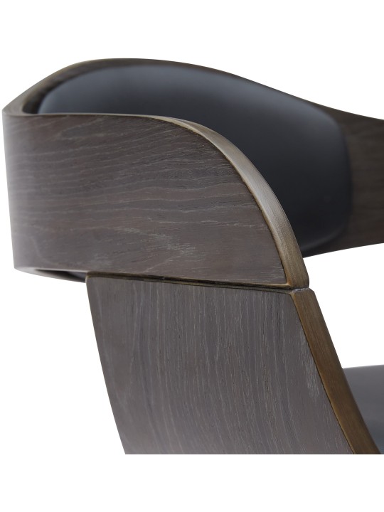 Sada 2 barových stoličiek Kingston B z umelej kože, čierna/sivá