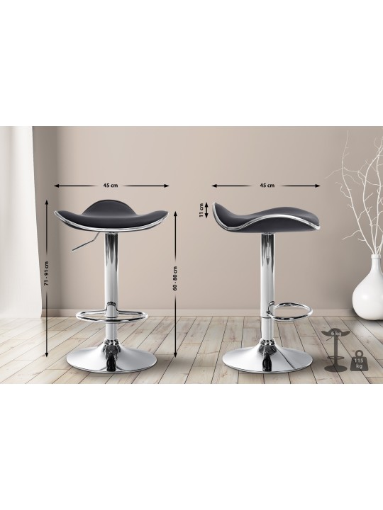 Barová stolička Shanghai imitácia kože C, čierna