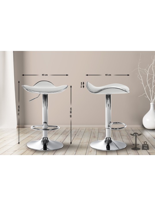 Barová stolička Shanghai imitácia kože C, biela