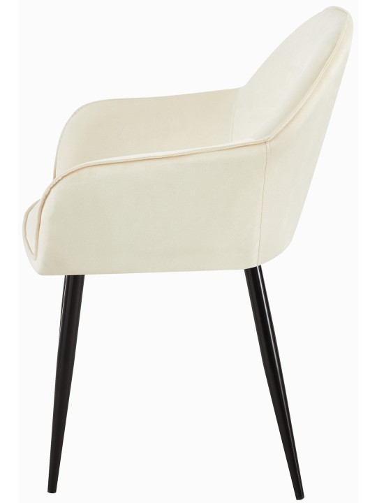 Jedálenská stolička Boise Velvet, krémová