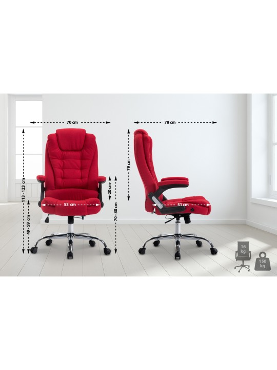 Kancelárske kreslo Thor látka, červená