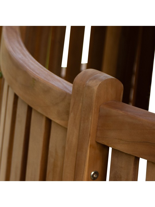 Lavička na strom Nila 206cm okrúhla s opierkou, hnedá