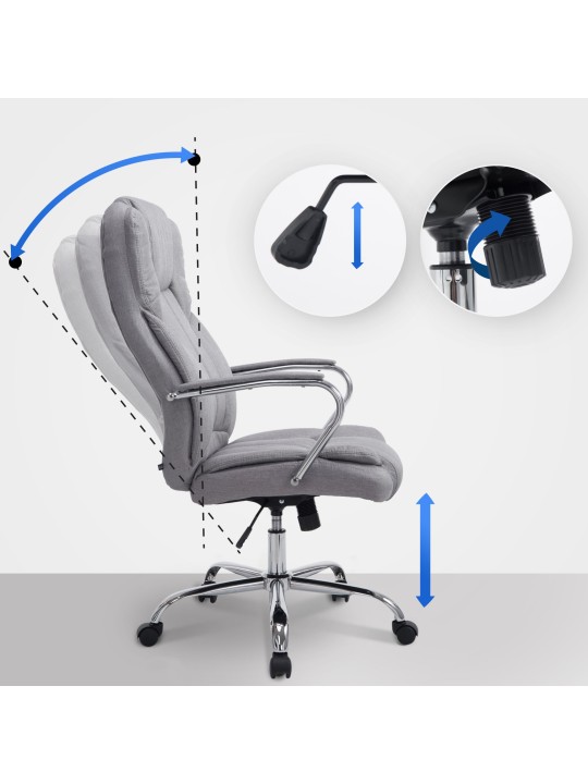 Kancelárske kreslo BIG Xanthos látka, sivá