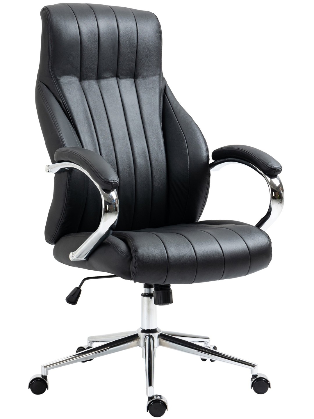 Kancelárske kreslo z pravej kože Wigan, čierna