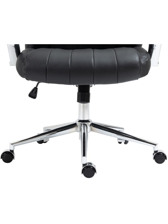 Kancelárske kreslo z pravej kože Wigan, čierna