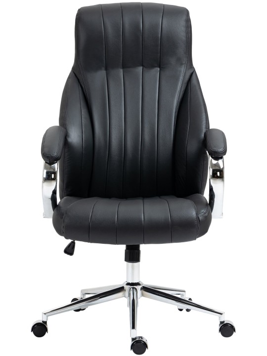 Kancelárske kreslo z pravej kože Wigan, čierna
