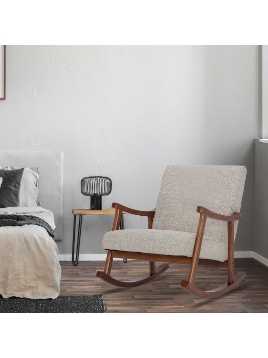 Hojdacie kreslo Morelia látka orech, krémová