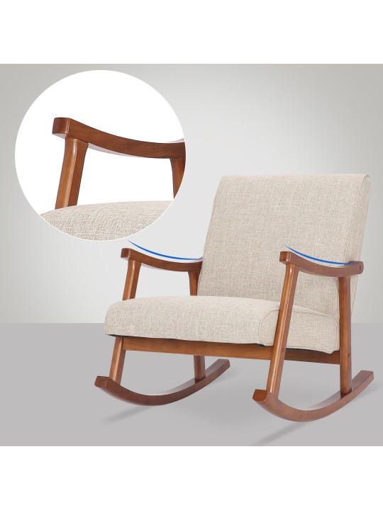 Hojdacie kreslo Morelia látka orech, krémová