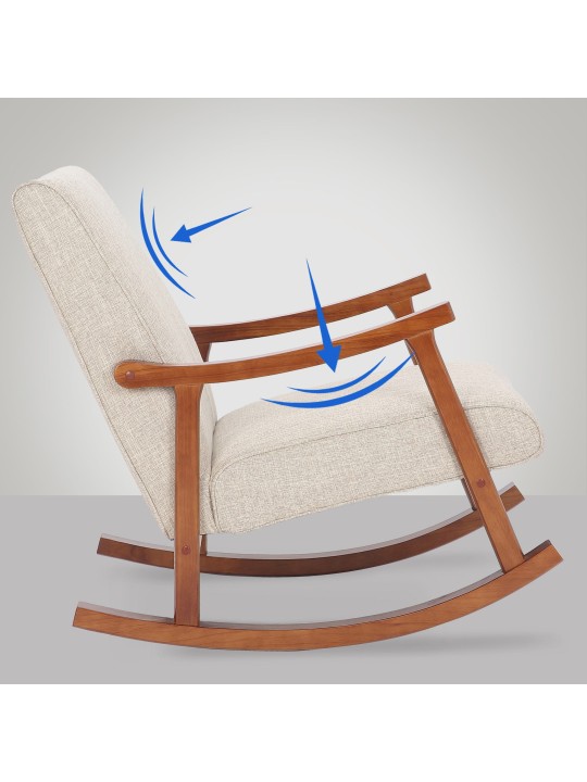 Hojdacie kreslo Morelia látka orech, krémová