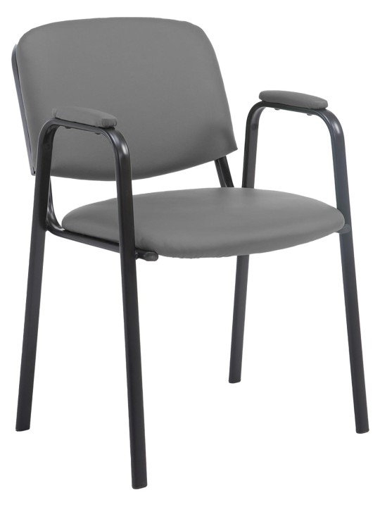 Kreslo pre návštevníkov Ken PRO umelá koža, sivá