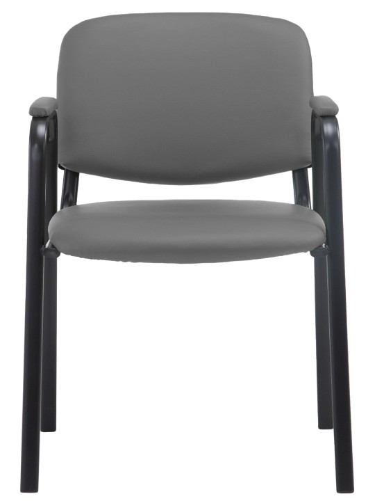 Kreslo pre návštevníkov Ken PRO umelá koža, sivá