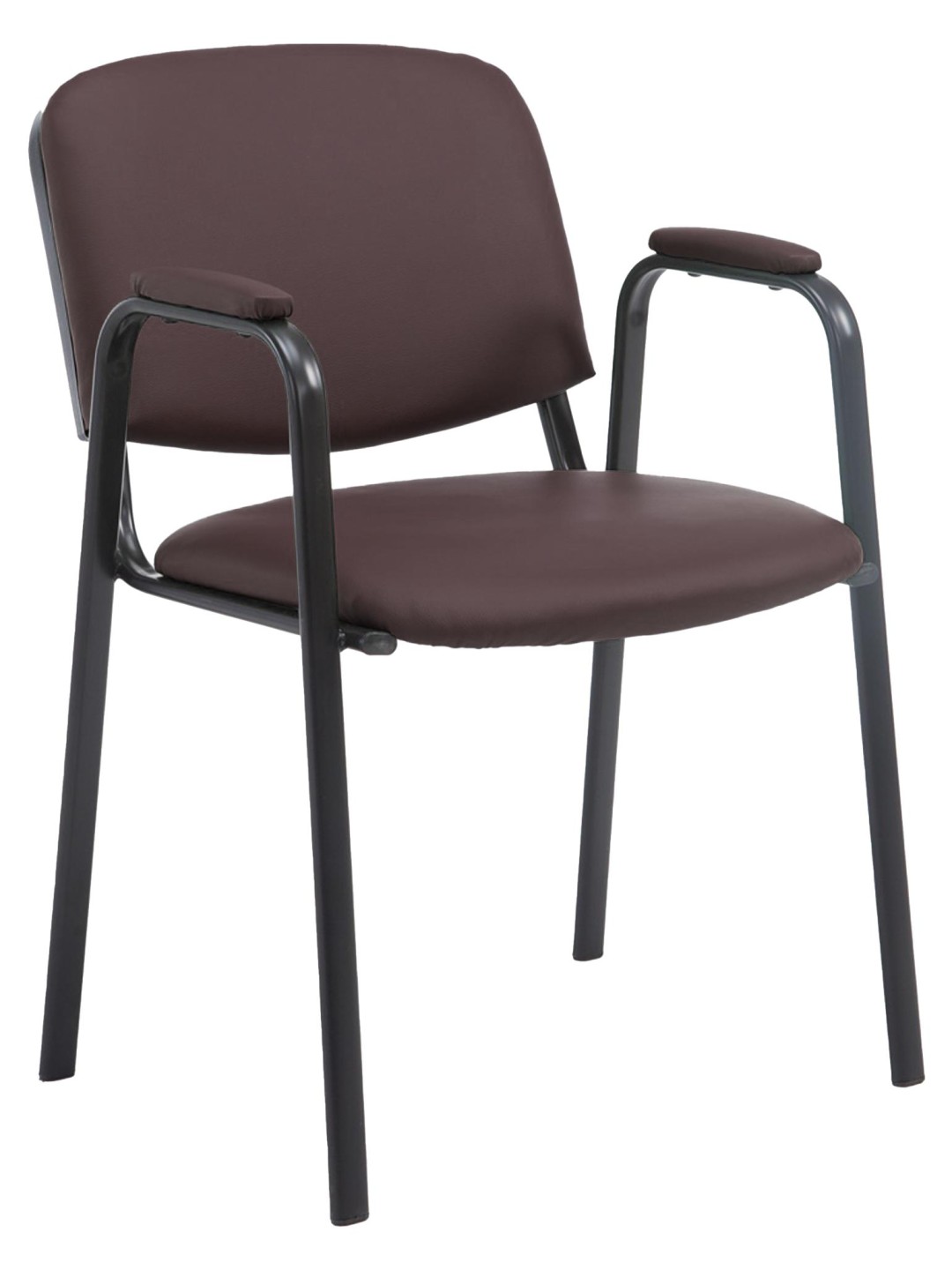 Kreslo pre návštevníkov Ken PRO umelá koža, hnedá