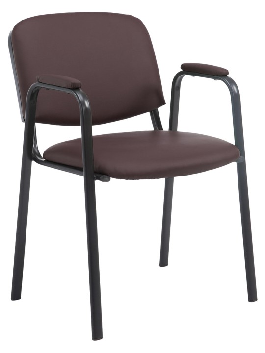 Kreslo pre návštevníkov Ken PRO umelá koža, hnedá