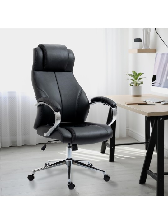 Kancelárske kreslo Salford pravá koža, čierna