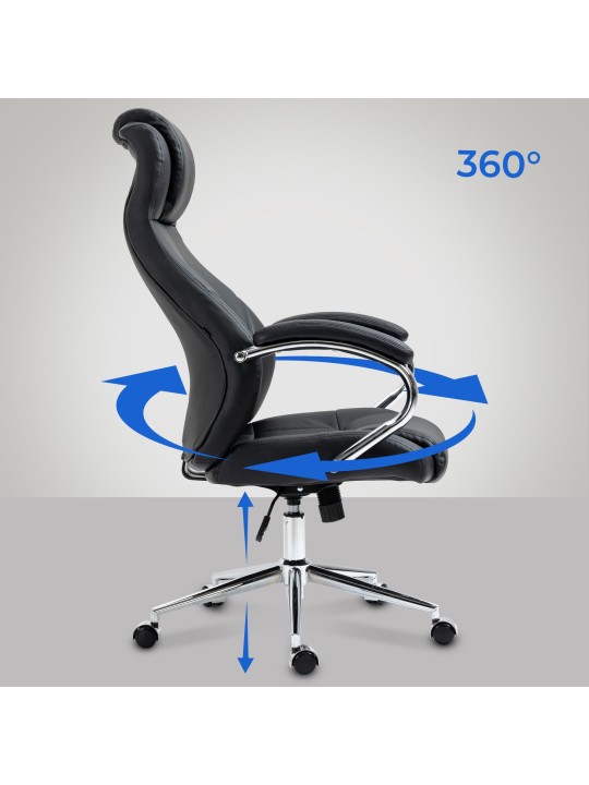 Kancelárske kreslo Salford pravá koža, čierna