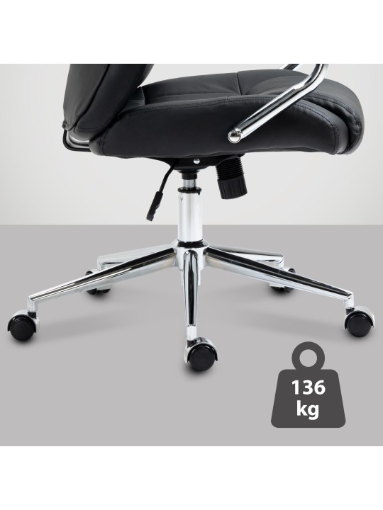 Kancelárske kreslo Salford pravá koža, čierna
