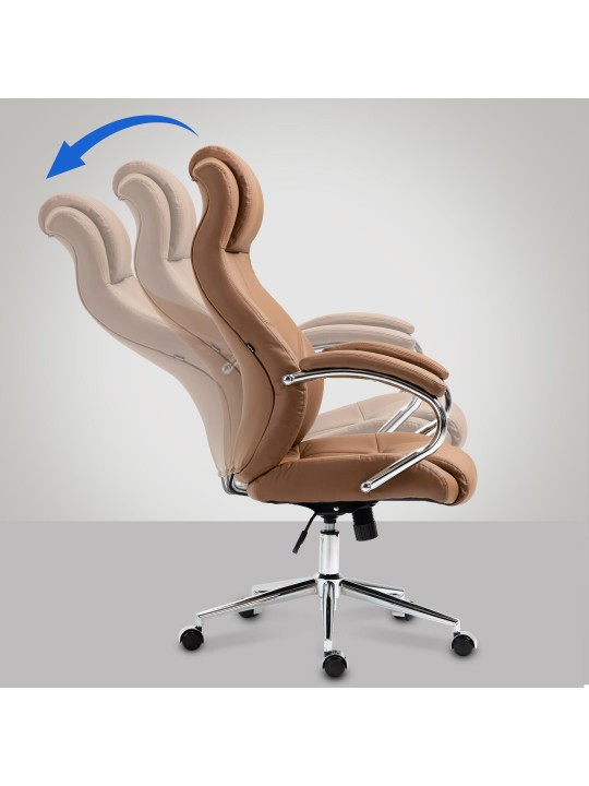 Kancelárske kreslo Salford pravá koža, svetlohnedá