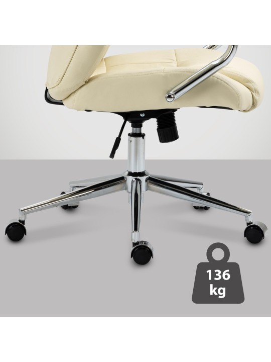 Kancelárske kreslo Salford pravá koža, krémová