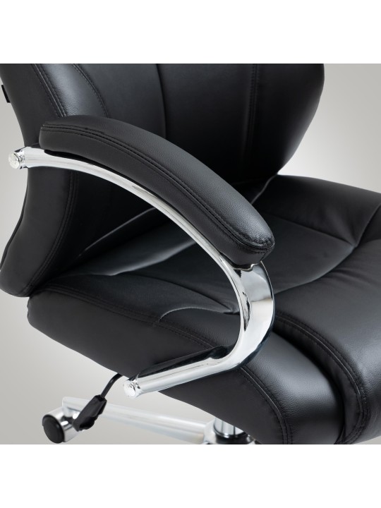 Kancelárske kreslo Salford pravá koža, čierna