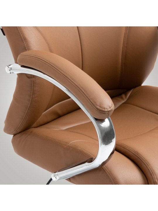 Kancelárske kreslo Salford pravá koža, svetlohnedá