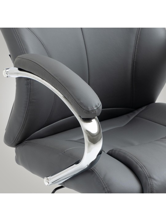 Kancelárske kreslo Salford pravá koža, sivá