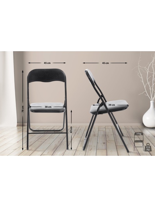 Skladacia stolička Felix, čierna/čierna