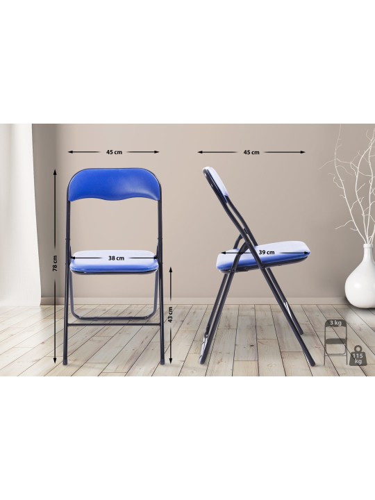 Skladacia stolička Felix, modrá/čierna