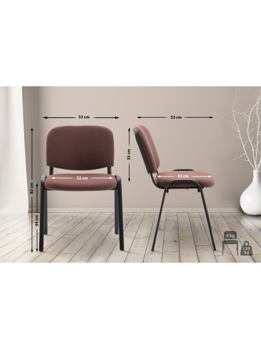 Stolička pre návštevy Ken V2 látka, hnedá