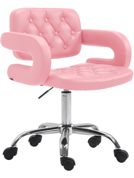 Pracovná stolička Dublin z umelej kože, ružová