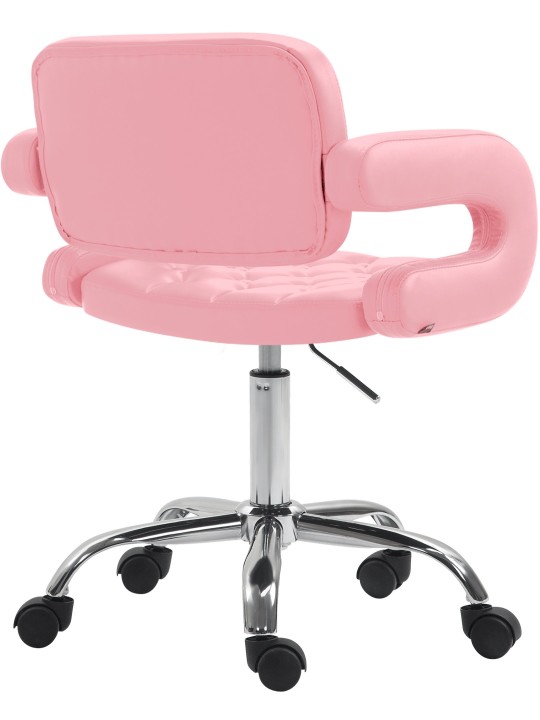 Pracovná stolička Dublin z umelej kože, ružová