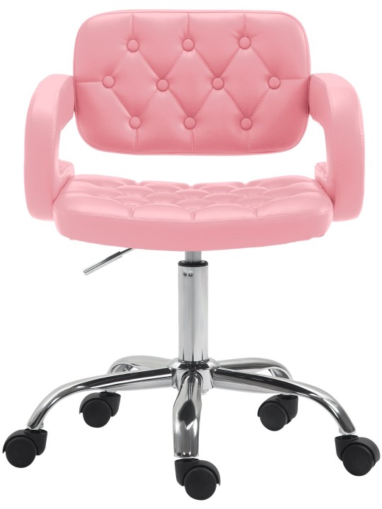 Pracovná stolička Dublin z umelej kože, ružová