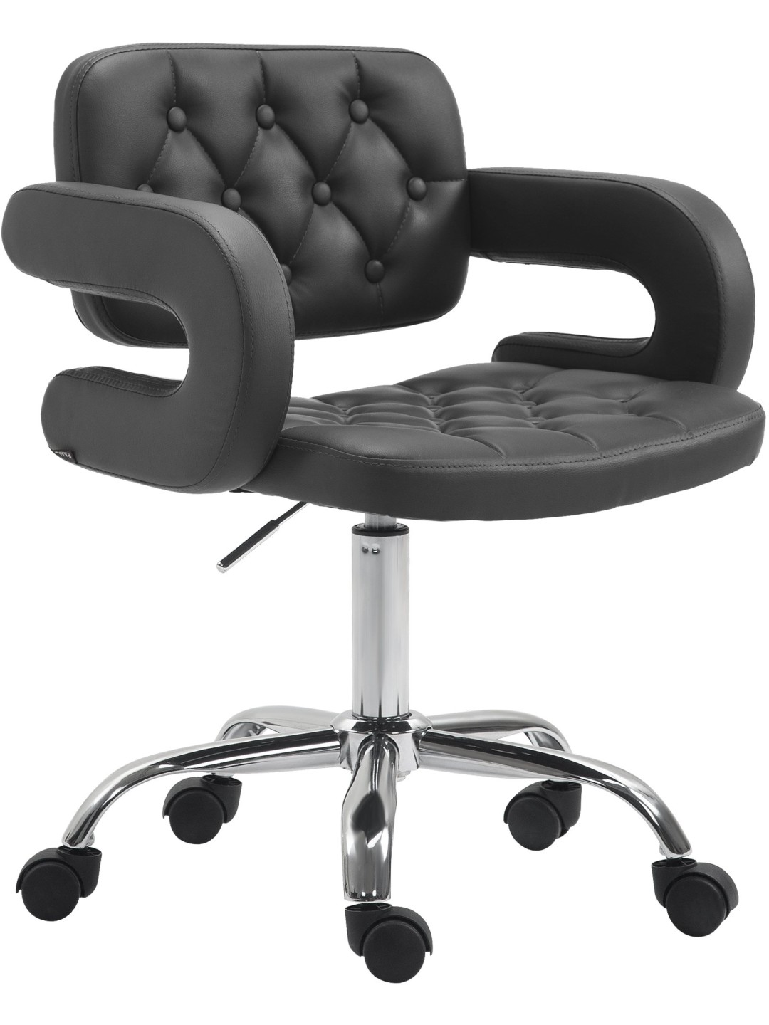 Pracovná stolička Dublin z umelej kože, čierna