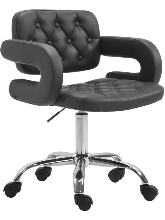 Pracovná stolička Dublin z umelej kože, čierna