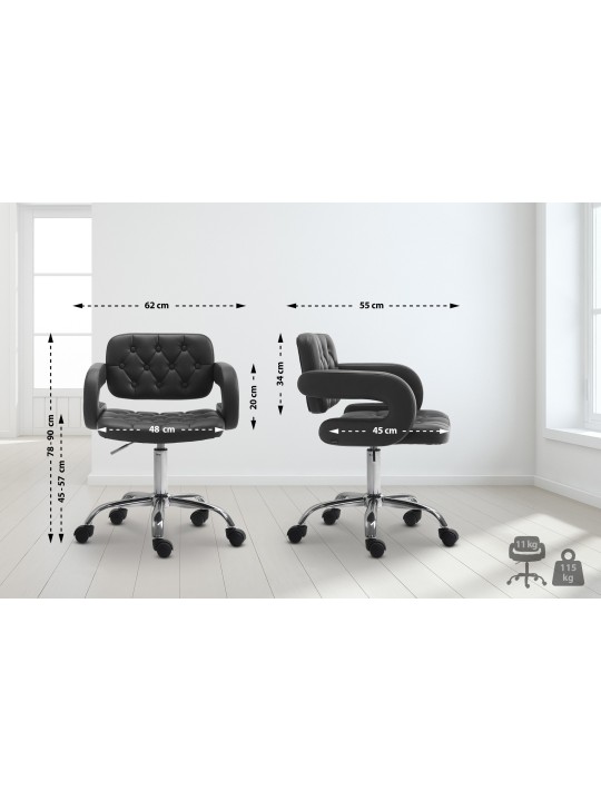 Pracovná stolička Dublin z umelej kože, čierna