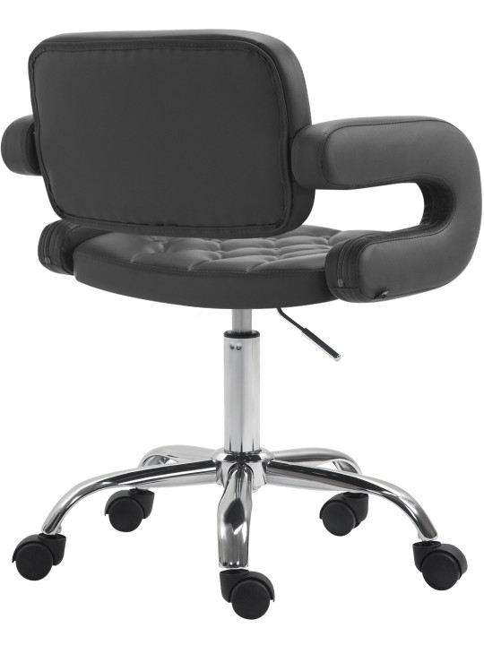 Pracovná stolička Dublin z umelej kože, čierna