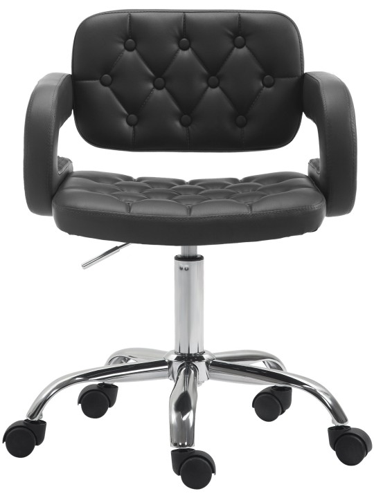 Pracovná stolička Dublin z umelej kože, čierna