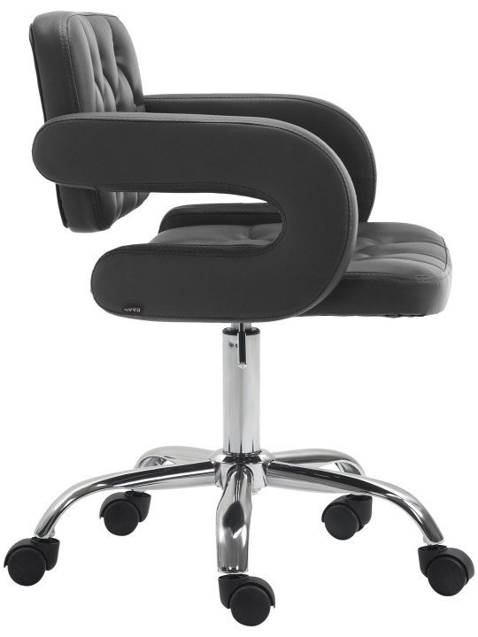 Pracovná stolička Dublin z umelej kože, čierna