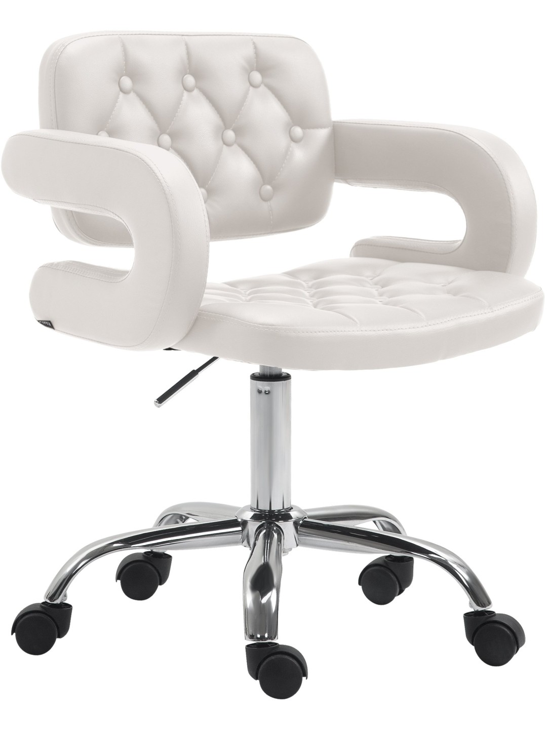 Pracovná stolička Dublin z umelej kože, biela